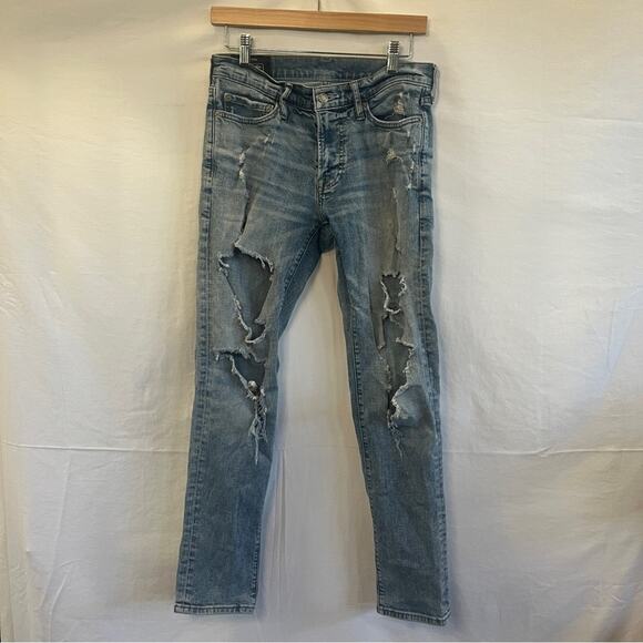 Abercrombie & Fitch Skinny Stretch Jeans Mens 29x30 Distressed Medium Wash Urban - Picture 1 of 11